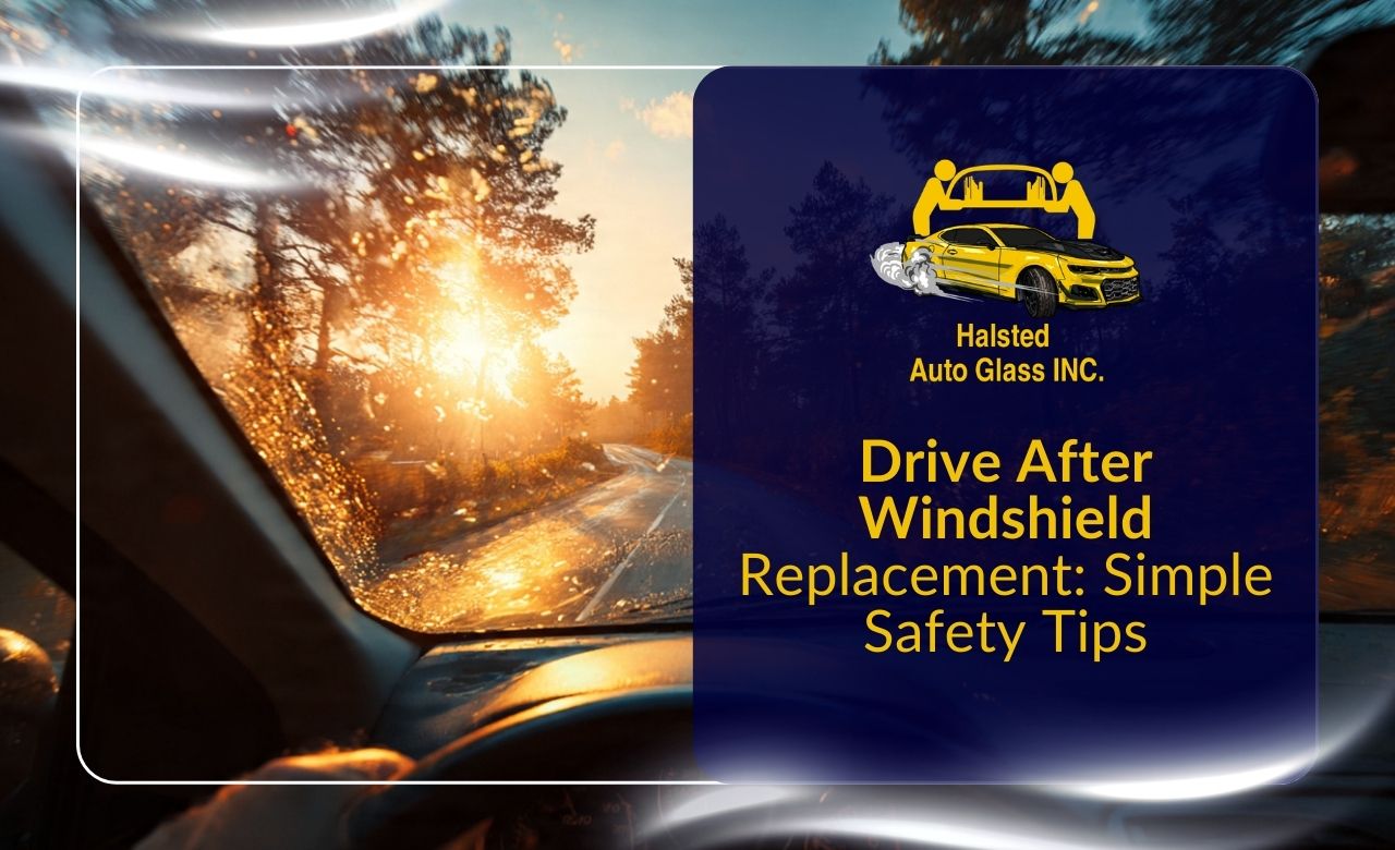 Drive after windshield replacement safely with proper wait time and gentle driving tips.
