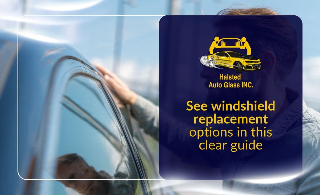 Driver reviewing windshield replacement options for a safer vehicle